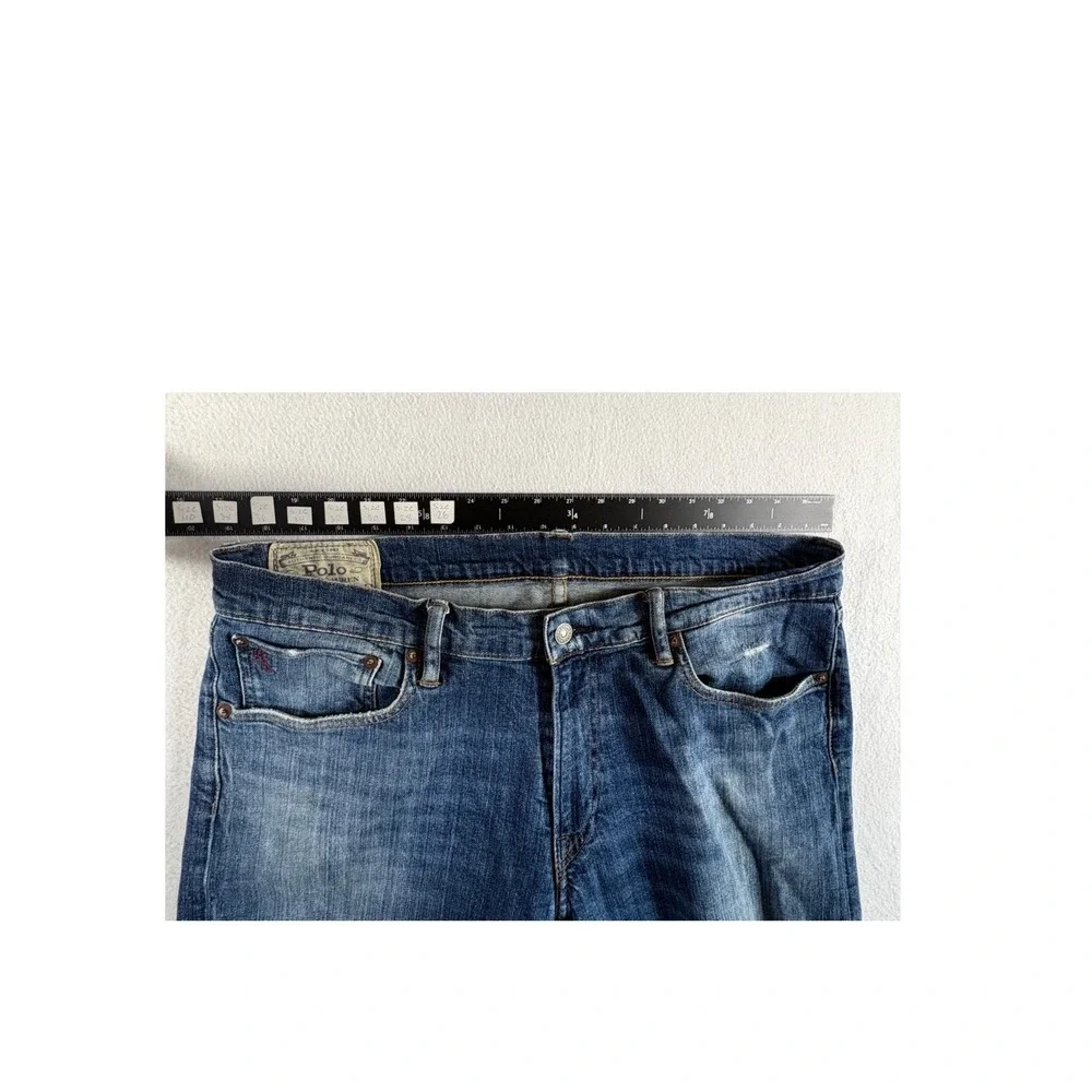 Polo Ralph Lauren Original Jeans Mens 36x30‎ Blue Denim Straight Leg Whiskered